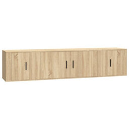 Berkfield Classic 3 Piece Tv Cabinet Set Sonoma Oak Engineered Wood - thumbnail 1