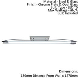 Flush Ceiling Light - Chrome Plate & Opal Glass - 2 X 16W Led T5 - Bulb Included - thumbnail 2