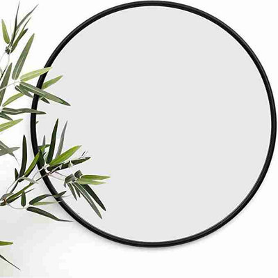 Annibells Large Black Framed Round Wall Mirror 50Cm (12311) - image 1