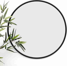 Annibells Large Black Framed Round Wall Mirror 50Cm (12311) - thumbnail 1
