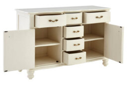 Orsina Sustainable 6 Drawer White Sideboard, Modern Storage Small Sideboard, Elegant Design Wooden Sideboard - thumbnail 5
