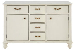 Orsina Sustainable 6 Drawer White Sideboard, Modern Storage Small Sideboard, Elegant Design Wooden Sideboard - thumbnail 4