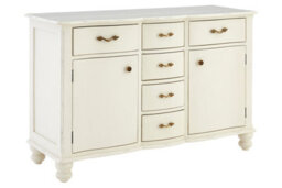 Orsina Sustainable 6 Drawer White Sideboard, Modern Storage Small Sideboard, Elegant Design Wooden Sideboard - thumbnail 1