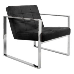 Orsina Black Velvet Cocktail Chair - thumbnail 4