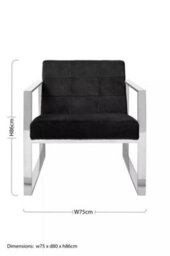 Orsina Black Velvet Cocktail Chair - thumbnail 8