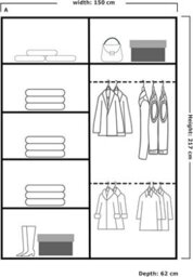 Sliding Wardrobes 4 u LTD Double Mirror Sliding Door Wardrobe Sleek Design Comes In Width 90/100/120/150/180/203/250Cm(White W150Cm X H217Cm) - thumbnail 3