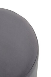 Premier Housewares Interiors By Premier Grey And Gold Round Footstool, Velvet Ottoman Footstool With Gold Base, Pouffe Footstool For Home - thumbnail 5