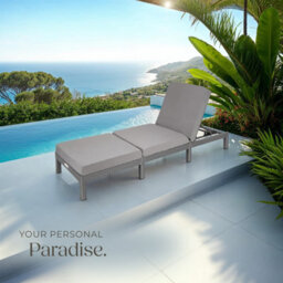 Tectake Sun Lounger Sofia With 6-Step Adjustable Backrest, Thick Padding And Uv-Resistant Polyrattan - Grey - thumbnail 8