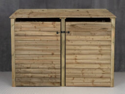 Arbor Garden Solutions Wooden Log Store With Door W-227Cm, H-180Cm, D-88Cm - Natural (Light Green) Finish - thumbnail 4
