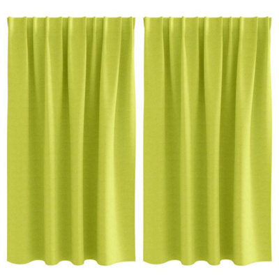 Berkfield Modern Curtains With Curtains 2 Pcs Apple Green 140 X 140 Cm Polyester - image 1