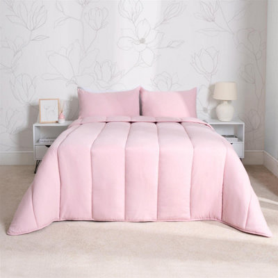 OHS Coverless 10.5 Tog Duvet & Pillowcase, Blush Pink - Single - image 1
