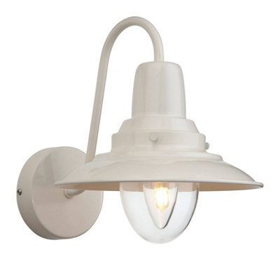 Luminosa Lighting Luminosa Fisherman 1 Light Indoor Dome Wall Light Cream, Clear Glass, E14