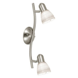 Elegant Satin Nickel Wall Light With White Glass Shade - E14 Bulb Compatible - thumbnail 1