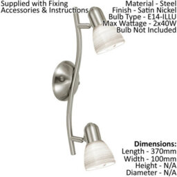 Elegant Satin Nickel Wall Light With White Glass Shade - E14 Bulb Compatible - thumbnail 2