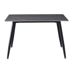Urbn-Living Urbnliving 5Pcs Armani Grey Modern Ceramic Top Dining Table & Blue Plush Velvet Chairs With Metal Legs - thumbnail 3