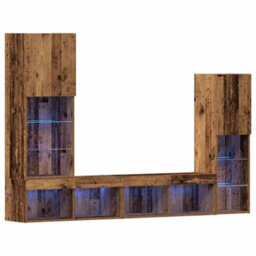 Berkfield Tv Cabinet With Led Lights Old Wood 40.5X30X102 Cm - thumbnail 2
