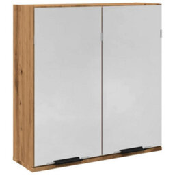 Berkfield Bathroom Mirror Cabinet Artisan Oak 64X20X66.5 Cm Engineered Wood - thumbnail 2