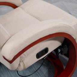 Homcom Manual Recliner Swivel Reclining Chair With Footrest Armrests Beige - thumbnail 8