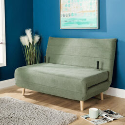Home Source Lorena Double Clic Clac Green Upholstered Sofa Bed Lounger Chair - thumbnail 2