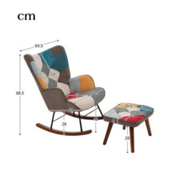 Abrihome Rocking Chairs, Leisure Chairs, Front And Rear Rocking Chairs With Splicing, Living Room Chairs, Leisure Chairs With Footrest - thumbnail 2