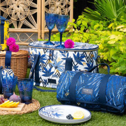 Sara Miller London Sara Miller By Navigate 200 X 140Cm Xl Picnic Blanket Navy - thumbnail 4