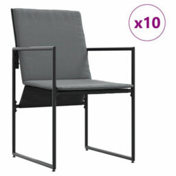 Berkfield Garden Dining Set 11 Pcs Black Steel - thumbnail 5