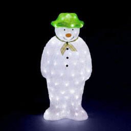 Neo 100 White Led Snowman Figure 55Cm Light Up Lights Static Acrylic Christmas Festive Decoration Display For Indoors & Outdoors O - thumbnail 9