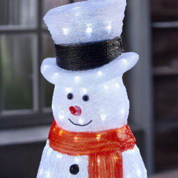 Neo 100 White Led Snowman Figure 55Cm Light Up Lights Static Acrylic Christmas Festive Decoration Display For Indoors & Outdoors O - thumbnail 7