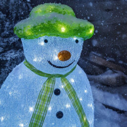 Neo 100 White Led Snowman Figure 55Cm Light Up Lights Static Acrylic Christmas Festive Decoration Display For Indoors & Outdoors O - thumbnail 8