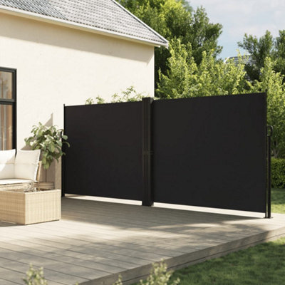 Walplus Retractable Side Awning Garden Sun Shade Canopy Gazebo For Back Door, Porch, Patio Black 180X1200 Cm - image 1