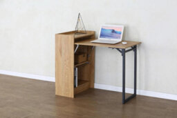Celino Folding Desk Computer Laptop Table Foldable Workstation Study Writing Home Office Storage Shelves 102X59X85 Cm - thumbnail 4