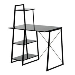 Computer Desk With Storage Shelf Study Writing Table Home Office Workstation Black