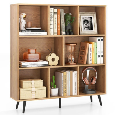 Gainoom 8-Cube Natural Bookcase Mid Century Modern Storage Organizer - image 1