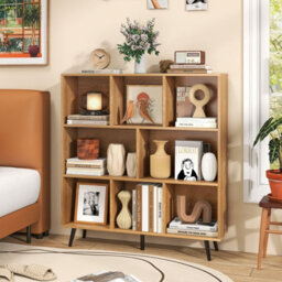 Gainoom 8-Cube Natural Bookcase Mid Century Modern Storage Organizer - thumbnail 3