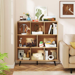 Gainoom 8-Cube Natural Bookcase Mid Century Modern Storage Organizer - thumbnail 7