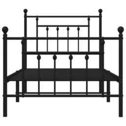 Berkfield Metal Bed Frame With Headboard And Footboard Black 90X200 Cm - thumbnail 6