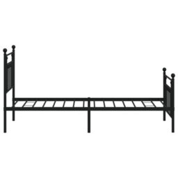 Berkfield Metal Bed Frame With Headboard And Footboard Black 90X200 Cm - thumbnail 7