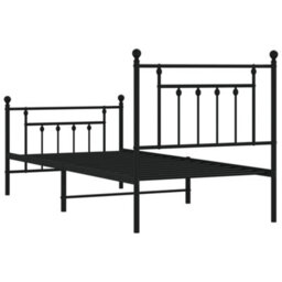 Berkfield Metal Bed Frame With Headboard And Footboard Black 90X200 Cm - thumbnail 8