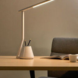 Beliani Led Desk Lamp White With Dimmer, 3 Cct Modes And Integrated Pen Holder - thumbnail 1