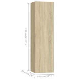 Berkfield 4 Piece Tv Cabinet Set Sonoma Oak Engineered Wood - thumbnail 9