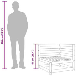 Berkfield Garden Sofa Corner 70X70X67 Cm Impregnated Wood Pine - thumbnail 9