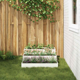 Berkfield Garden Planter White 90 X 90 X 35 Cm Steel - thumbnail 4
