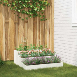 Berkfield Garden Planter White 90 X 90 X 35 Cm Steel