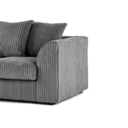 Furnishings For Less UK Luxor Long Fabric Jumbo Cord 4 Seater Sofa - Scatter Back Grey - thumbnail 3