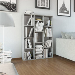 Berkfield Room Divider/book Cabinet Concrete Grey 100X24X140 Cm Engineered Wood