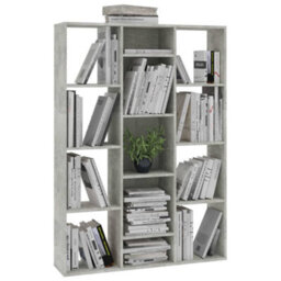 Berkfield Room Divider/book Cabinet Concrete Grey 100X24X140 Cm Engineered Wood - thumbnail 4
