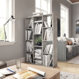 Berkfield Room Divider/book Cabinet Concrete Grey 100X24X140 Cm Engineered Wood - thumbnail 3