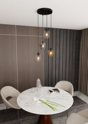 Emibig Lighting Emibig Istar Pendant Lamp  4 X E27 Black With Transparent, Graphite And Amber Shade - thumbnail 3