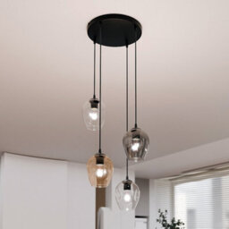 Emibig Lighting Emibig Istar Pendant Lamp  4 X E27 Black With Transparent, Graphite And Amber Shade - thumbnail 6