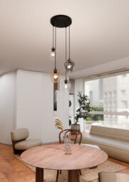 Emibig Lighting Emibig Istar Pendant Lamp  4 X E27 Black With Transparent, Graphite And Amber Shade - thumbnail 4